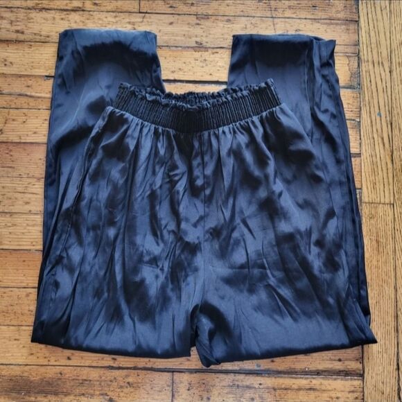 Just Me! Vintage 1990s Smocked Waist Pants Black Size Medium - Picture 2 of 11